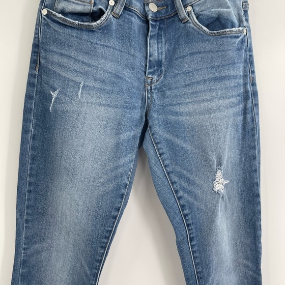 Blanknyc The Reade Skinny Classique Jeans rayed Blue Distress Fringe Hem Size 28 - Picture 7 of 10